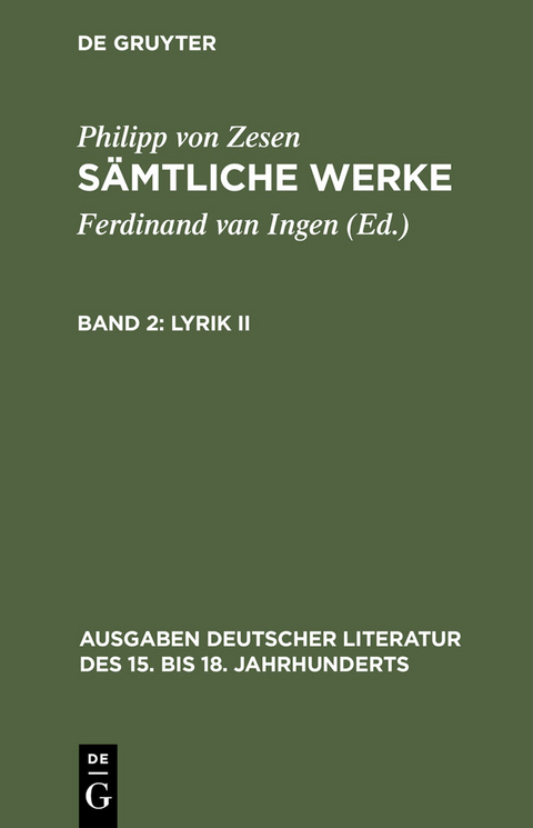 Lyrik II - Philipp von Zesen