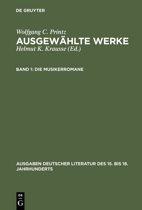 Die Musikerromane - Wolfgang Caspar Printz