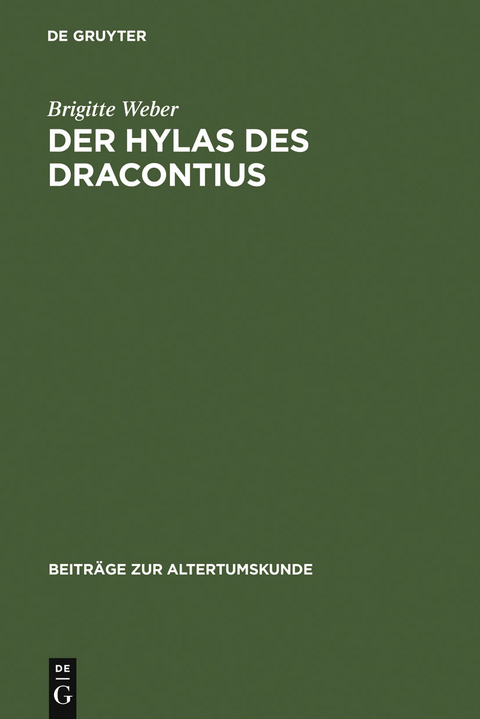 Der Hylas des Dracontius - Brigitte Weber