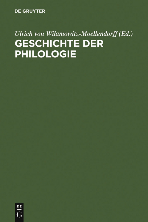 Geschichte der Philologie - 