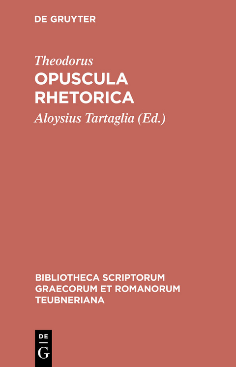Opuscula rhetorica -  Theodorus