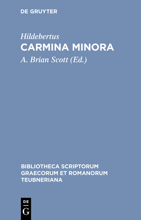 Carmina minora -  Hildebertus