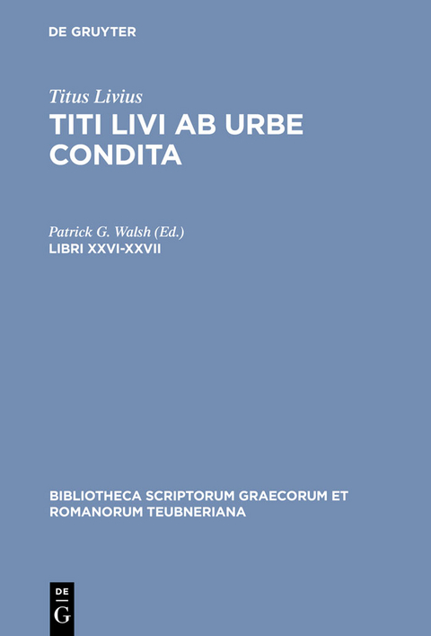 Libri XXVI-XXVII -  Titus Livius