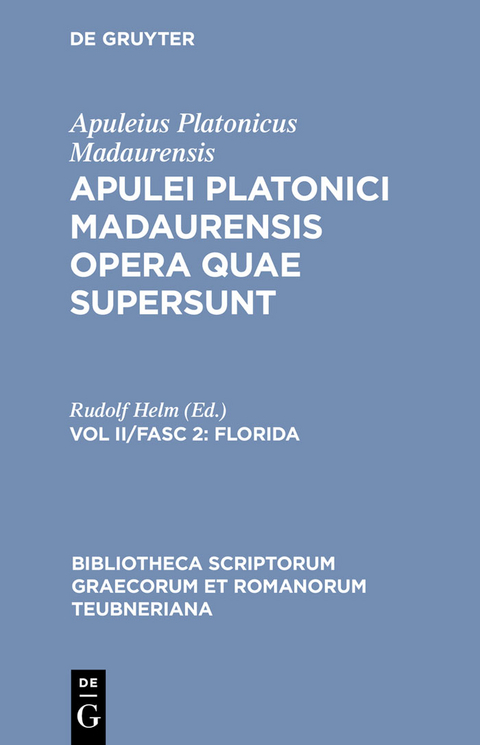 Florida -  Apuleius Platonicus Madaurensis