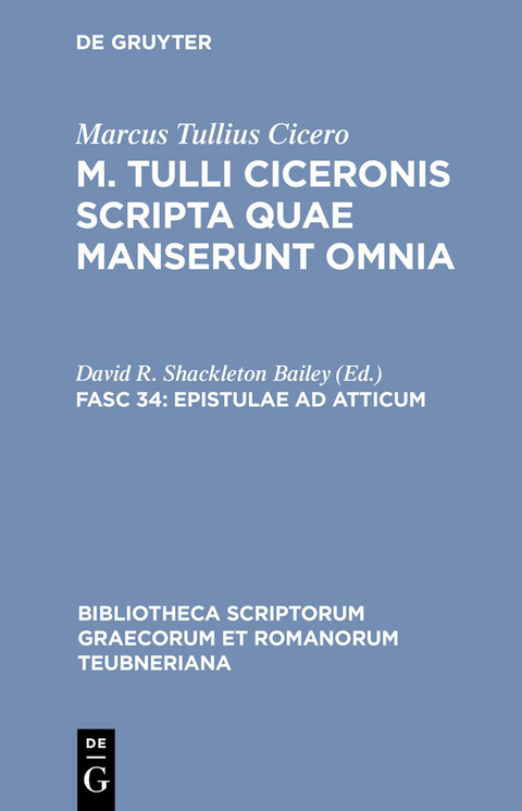 Epistulae ad Atticum -  Marcus Tullius Cicero