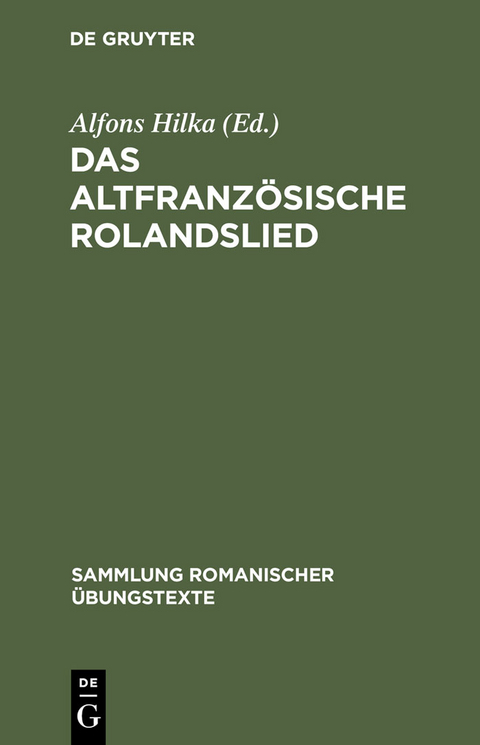 Das altfranzösische Rolandslied - 