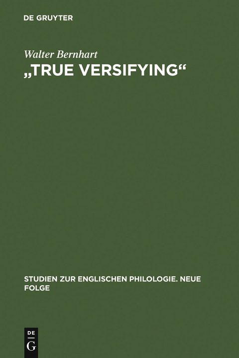 "True Versifying" - Walter Bernhart