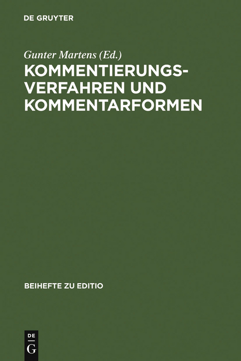 Kommentierungsverfahren und Kommentarformen - 