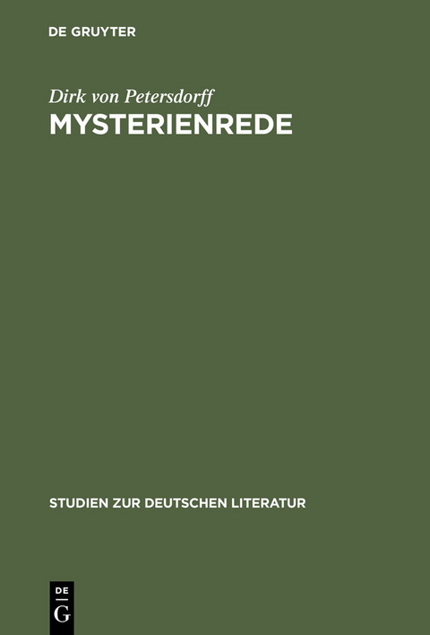 Mysterienrede - Dirk von Petersdorff