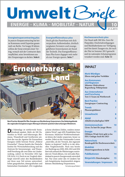 Zeitschrift UmweltBriefe Heft 10/2015 - 