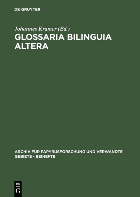 Glossaria bilinguia altera - 
