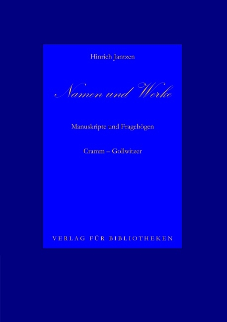 Namen und Werke 7 - Hinrich Jantzen