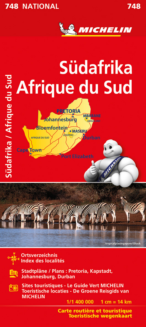 Michelin Karte Südafrika. Afrique du Sud - 