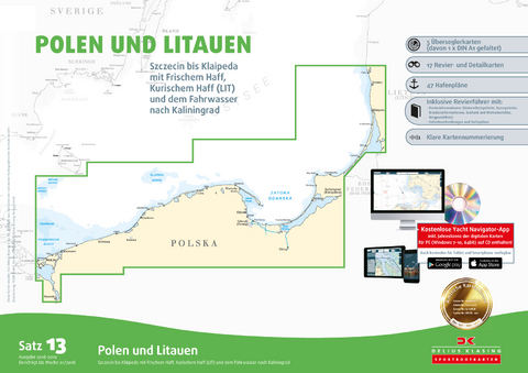 Sportbootkarten Satz 13: Polen und Litauen (Ausgabe 2018/2019)