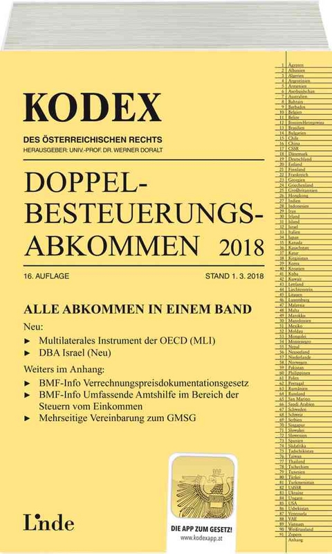 KODEX Doppelbesteuerungsabkommen 2018 - Judith Herdin-Winter, Sabine Schmidjell-Dommes