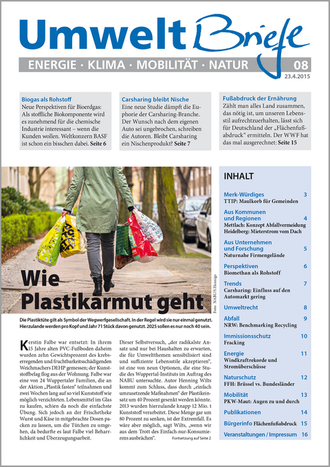 Zeitschrift UmweltBriefe Heft 08/2015 - 