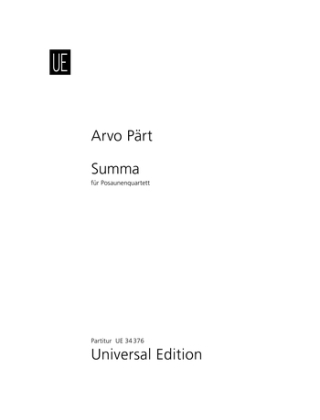 Summa für Posaunenquartett - Arvo Pärt