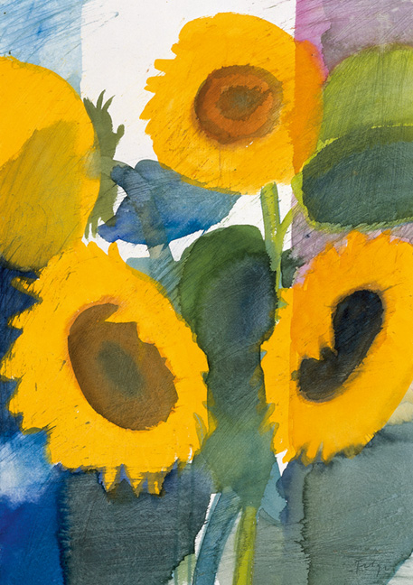 Kunstkarten "Sonnenblumenfeld" - 5 St.