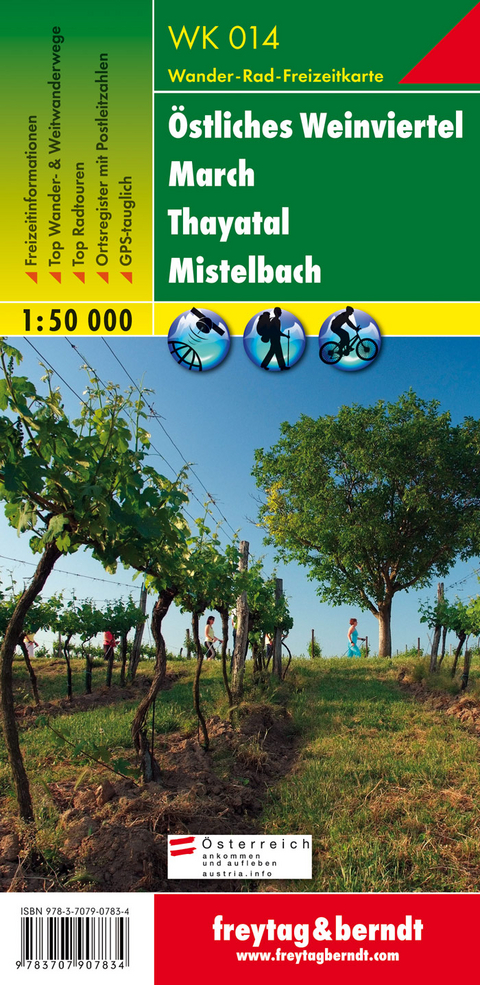 WK 014 Östliches Weinviertel - March - Thayatal - Mistelbach, Wanderkarte 1:50.000 - 