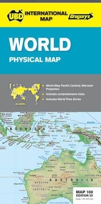 World Physical Map 100 20th ed -  UBD Gregory's