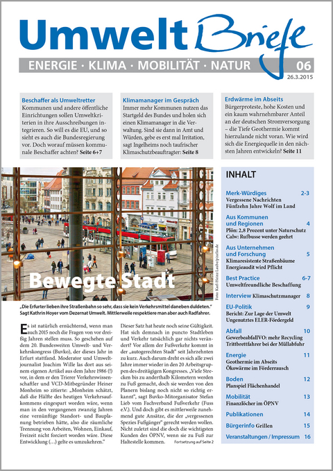 Zeitschrift UmweltBriefe Heft 06/2015 - 