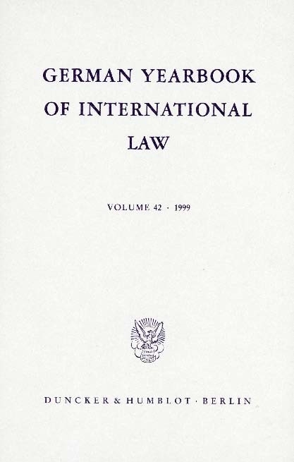 German Yearbook of International Law / Jahrbuch für Internationales Recht. - 