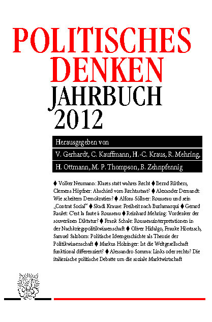 Politisches Denken. Jahrbuch 2012. - 