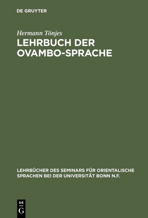 Lehrbuch der Ovambo-Sprache - Hermann Tönjes