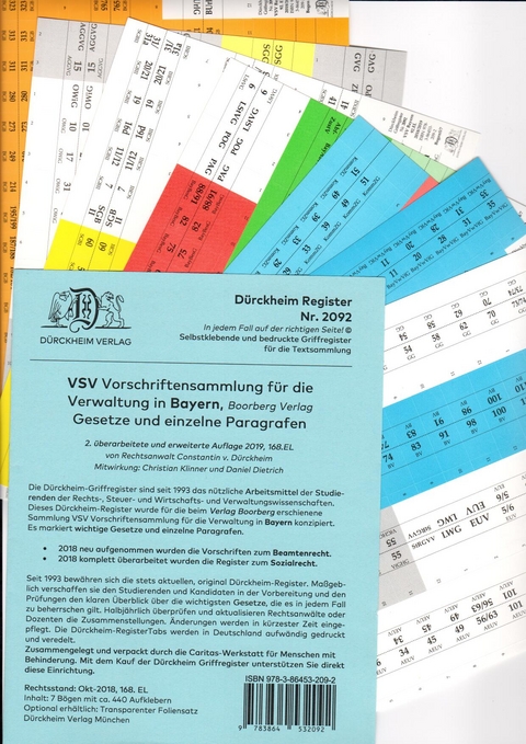 DürckheimRegister® VSV BAYERN Vorschriftensammlung für die Verwaltung in Bayern, BOORBERG VERLAG - Constantin Dürckheim