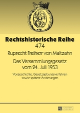 Das Versammlungsgesetz vom 24. Juli 1953 - Ruprecht Maltzahn