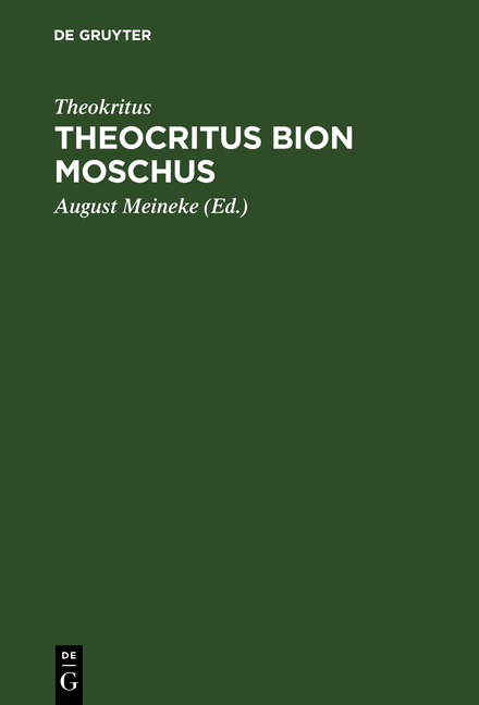 Theocritus Bion Moschus -  Theokritus