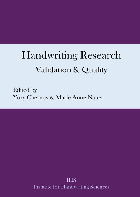 Handwriting Research - Yury Chernov, Marie Anne Nauer