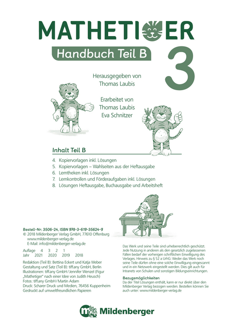 Mathetiger 3 – Handbuch, Teil B · Neubearbeitung - 