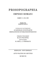 Prosopographia Imperii Romani Saec I, II, III. / (Q - R) - 