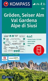 KOMPASS Wanderkarte 076 Gröden, Seiser Alm, Val Gardena, Alpe di Siusi - KOMPASS-Karten GmbH