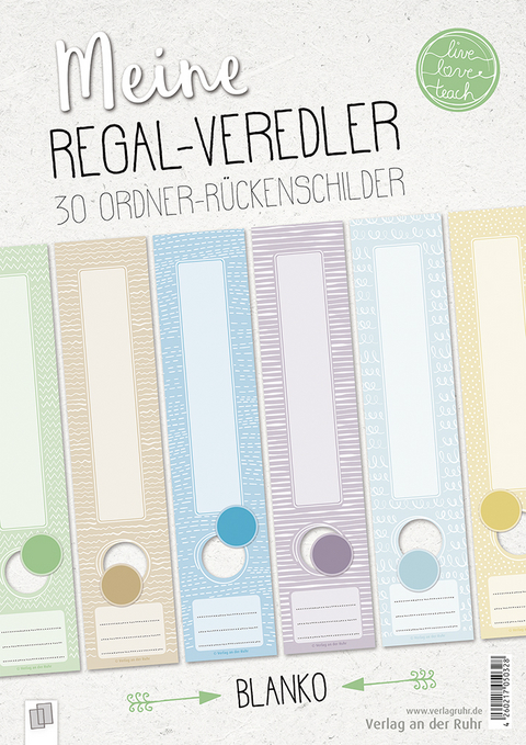 Meine Regal-Veredler – 30 Ordner-Rückenschilder – blanko - Redaktionsteam Verlag an der Ruhr