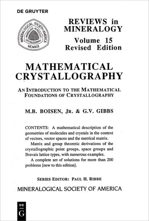 Mathematical Crystallography - 