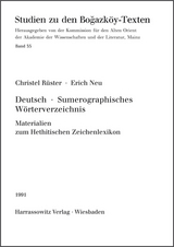 Deutsch-Sumerographisches Wörterverzeichnis - Christel Rüster, Erich Neu