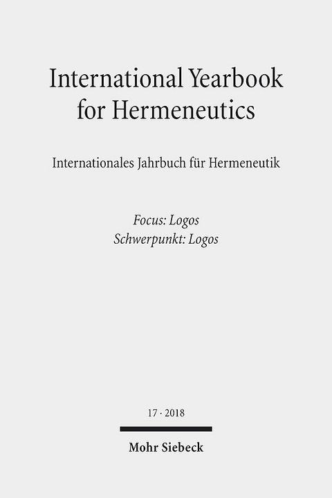 International Yearbook for Hermeneutics/Internationales Jahrbuch für Hermeneutik - 