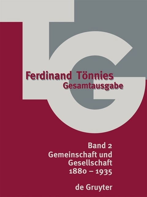 Ferdinand Tönnies: Gesamtausgabe (TG) / 1880-1935 - 