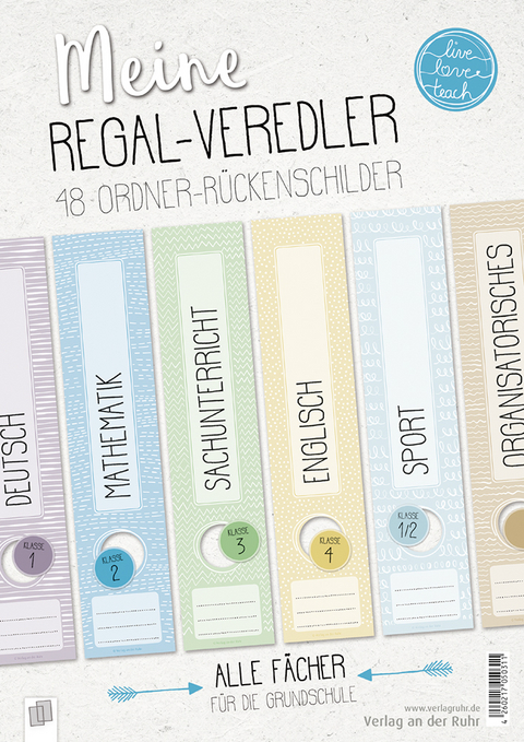 Meine Regal-Veredler – 48 Ordner-Rückenschilder – alle Fächer - Redaktionsteam Verlag an der Ruhr