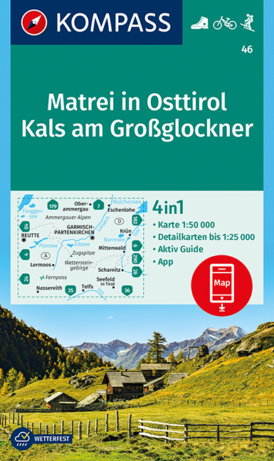 KOMPASS Wanderkarte Matrei in Osttirol, Kals am Großglockner - 