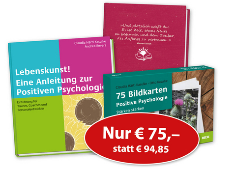 'Lebenskunst! Eine Anleitung zur Positiven Psychologie', '75 Bildkarten Positive Psychologie' und 'Mein Erfolgstagebuch' - Claudia Härtl-Kasulke, Otto Kasulke