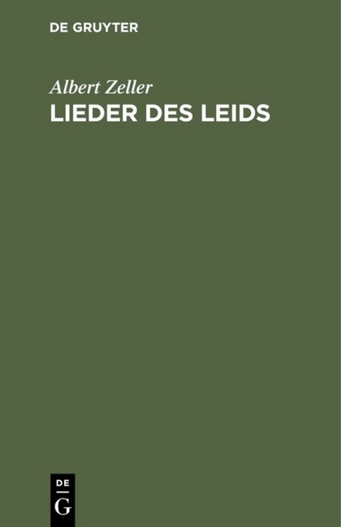 Lieder des Leids - Albert Zeller