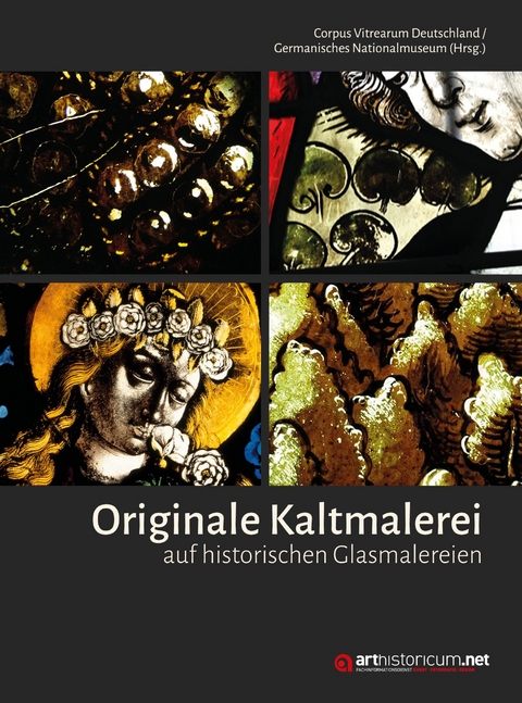 Originale Kaltmalerei auf historischen Glasmalereien