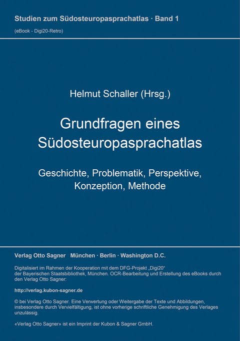 Grundfragen eines Südosteuropasprachatlas - Helmut Schaller