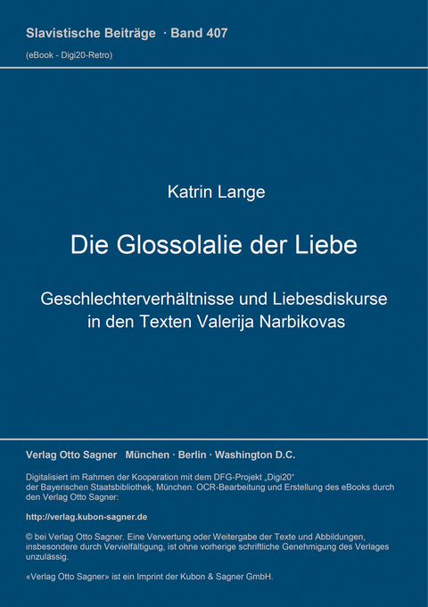 Die Glossolalie der Liebe - Katrin Lange