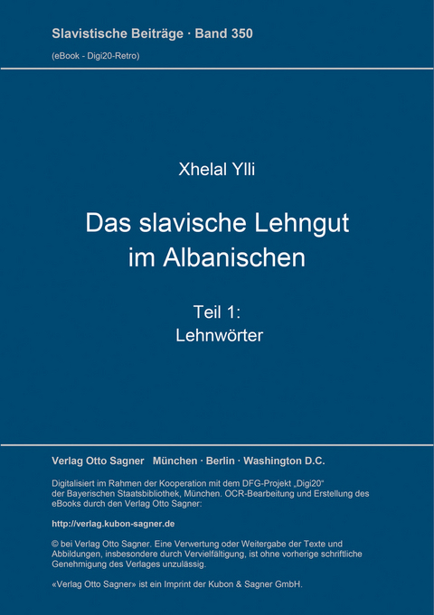 Das slavische Lehngut im Albanischen - Xhelal Ylli