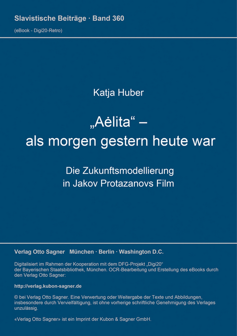 Aelita - als morgen gestern heute war - Katja Huber