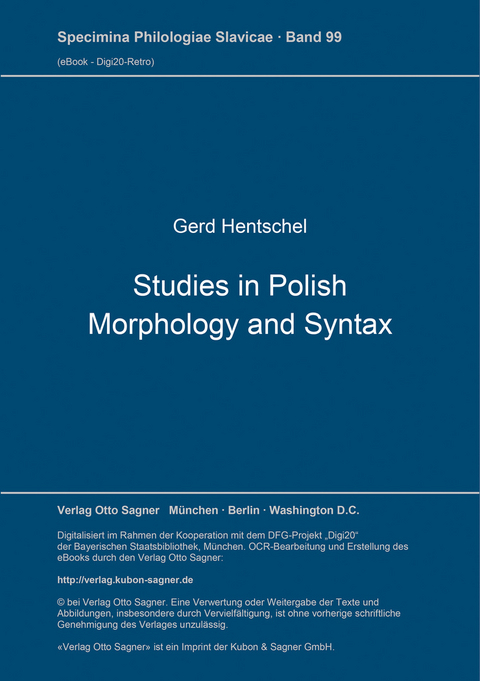 Studies in Polish Morphology and Syntax - 